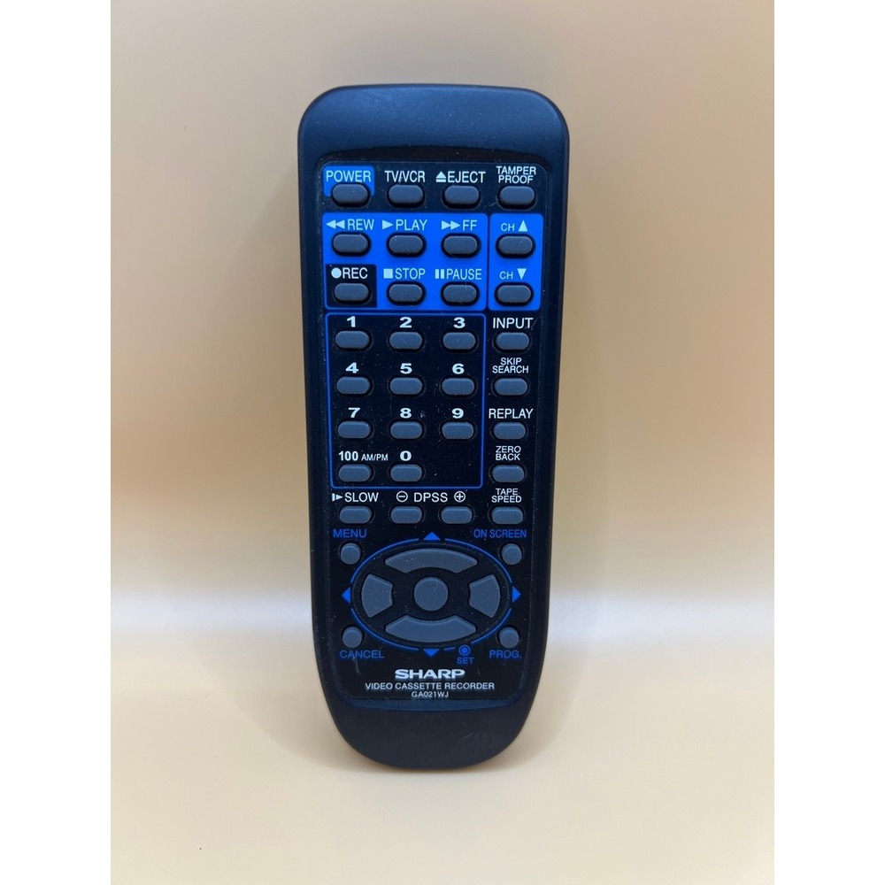 Sharp VCR Remote Control - Model GA021WJ - VC-H960U, VC-A560, VC-A560U